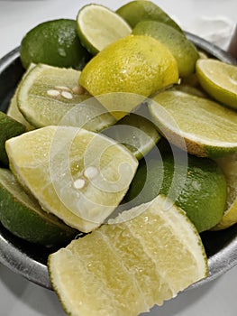 Sliced lime, food flavor enhancer photo