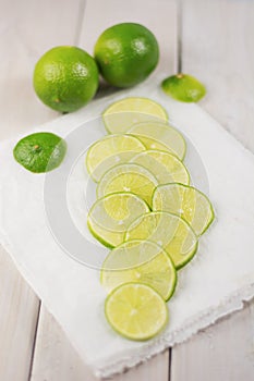 Sliced lime slices.