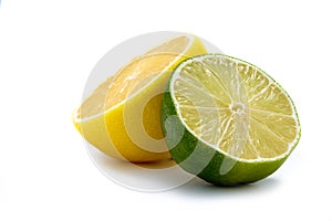 Sliced Limet and Lemon on White Desk