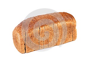 Sliced loaf of brown bread