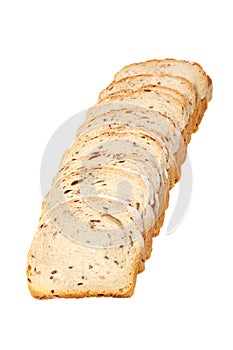 Sliced loaf of spelled bread