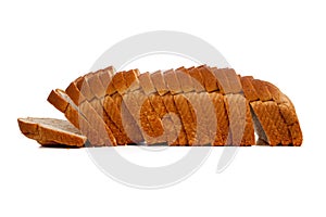 Sliced loaf of wheat bread