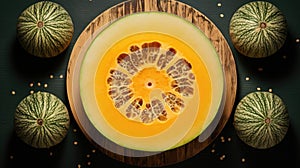 Sliced melon background