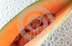 Sliced melon close up