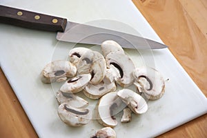 Sliced mushrooms