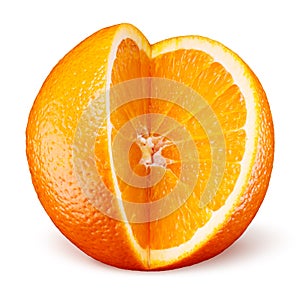 Sliced orange fruit isolated on white