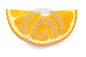 sliced orange fruit isolated on white background top view