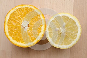 Sliced orange and lemon