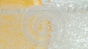 Sliced orange in mineral water