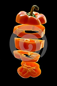 Sliced orange pepper