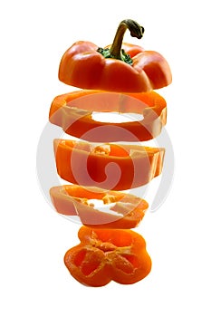 Sliced orange pepper