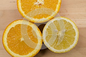 Sliced oranges and lemons