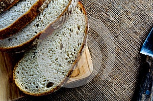 A Sliced Pain De Campagne Au Levain.