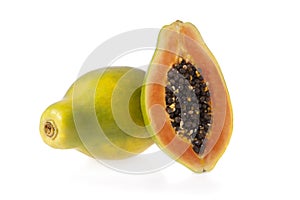 Sliced papaya isolated