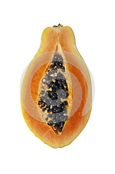 Sliced papaya isolated on white