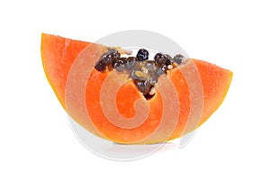 Sliced papaya isolated on a white background