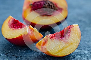Sliced peach ,close up