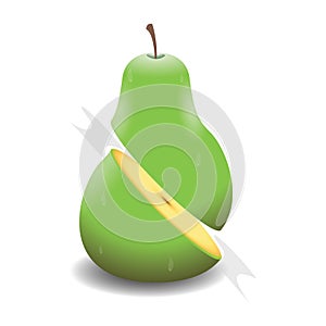 Sliced pear. Vector illustration decorative background design