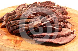 Sliced peppered beef