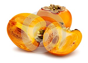 sliced persimmon path isolated