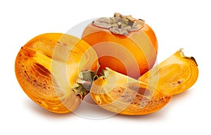 sliced persimmon path isolated