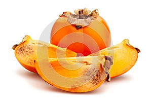 sliced persimmon path isolated