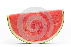 Sliced piece of watermelon isolated on white background