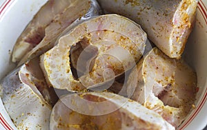 Sliced pieces of sea fish