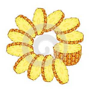 Sliced pineapple with rings
