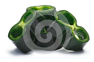 Sliced Poblano Ancho pepper, paths photo