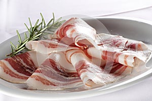 Sliced pork ham