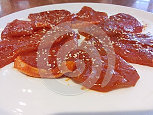 Sliced Pork In Marinade Sauce