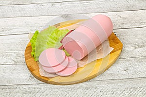 Sliced pork sausage