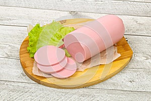 Sliced pork sausage