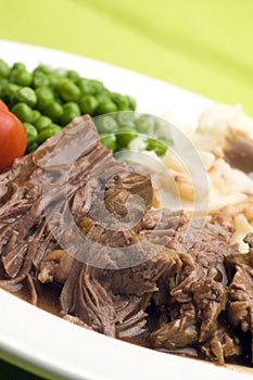 Sliced pot roast dinner