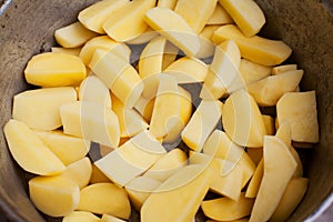 Sliced potatoes