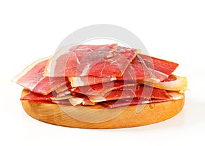 Sliced prosciutto crudo photo