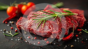 Sliced raw wagyu steak asian chinese japanese korean bbq beef delicacy for exquisite dining