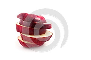 Sliced red apple