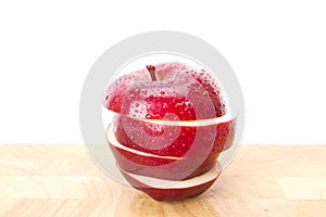 Sliced red apple