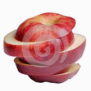 Sliced red apple