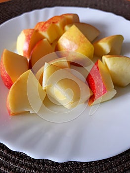 Sliced red apple