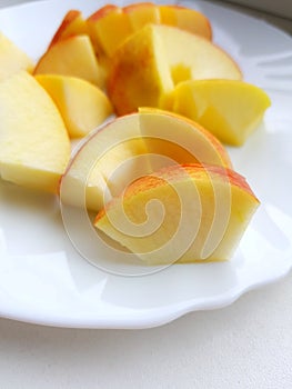 Sliced red apple