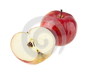 Sliced red apple isolated on white background