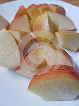 Sliced red apple