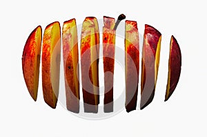 Sliced red apple isolated on white background