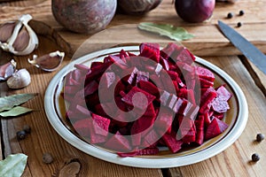 Sliced red beets - ingredients for beet kvass