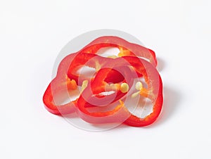 Sliced red bell pepper