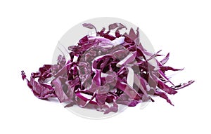 sliced of Red cabbage, violet cabbage isolated on white background