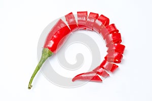 Sliced red chilli